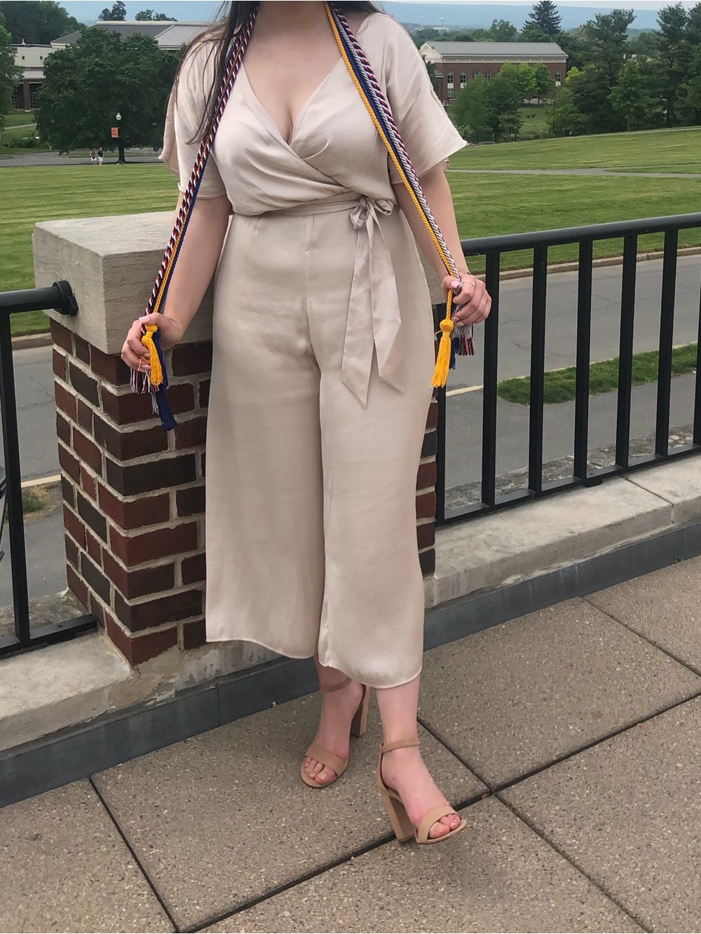 Express champagne jumpsuit